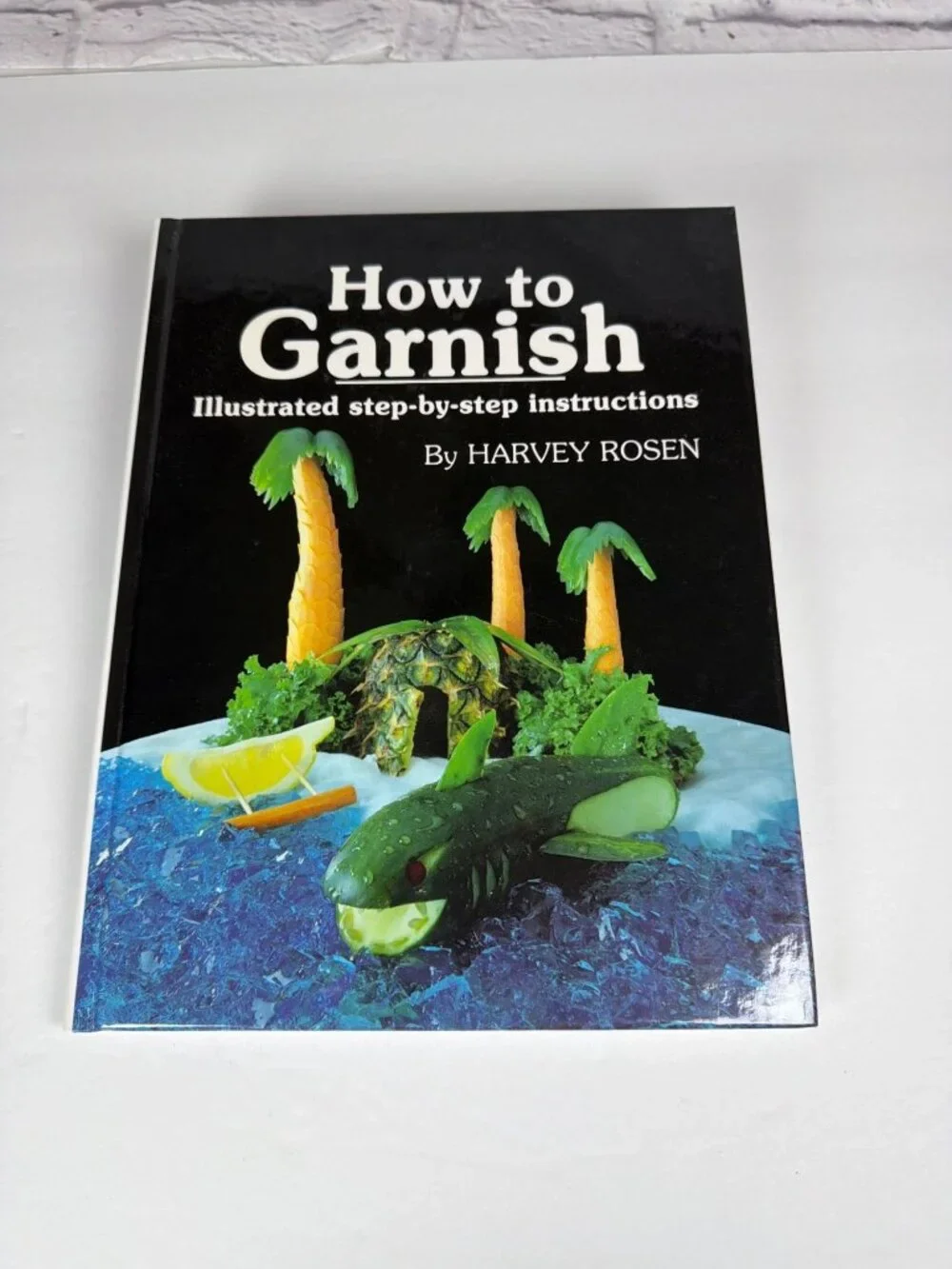 Vintage Set of 2 Harvey Rosen Garnish Book Bundle Hardcover Culinary Art Fruit